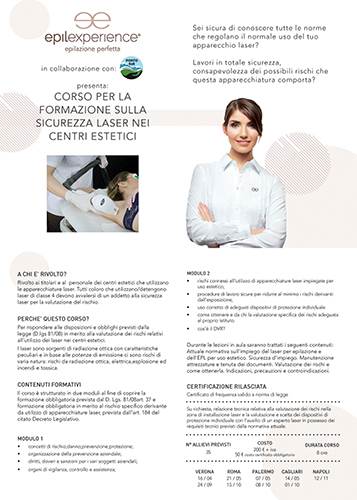 Corso per la formazione sulla sicurezza laser nei centri estetici: Cagliari 1 ottobre