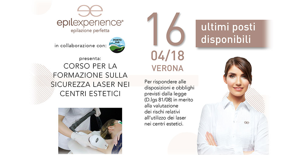 Corso per la formazione sulla sicurezza laser nei centri estetici: Verona 16 aprile